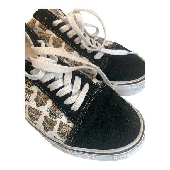 Vans Old Skool Low Top Jaguars Animal Print Black Suede Canvas  Wmns 8.5/ Mens 7 - Picture 4 of 6